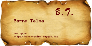 Barna Telma névjegykártya